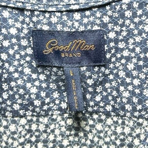 Good Man Brand Men’s On Point Slim Fit Button Down Shirt Blue Floral Size Large - Picture 6 of 6